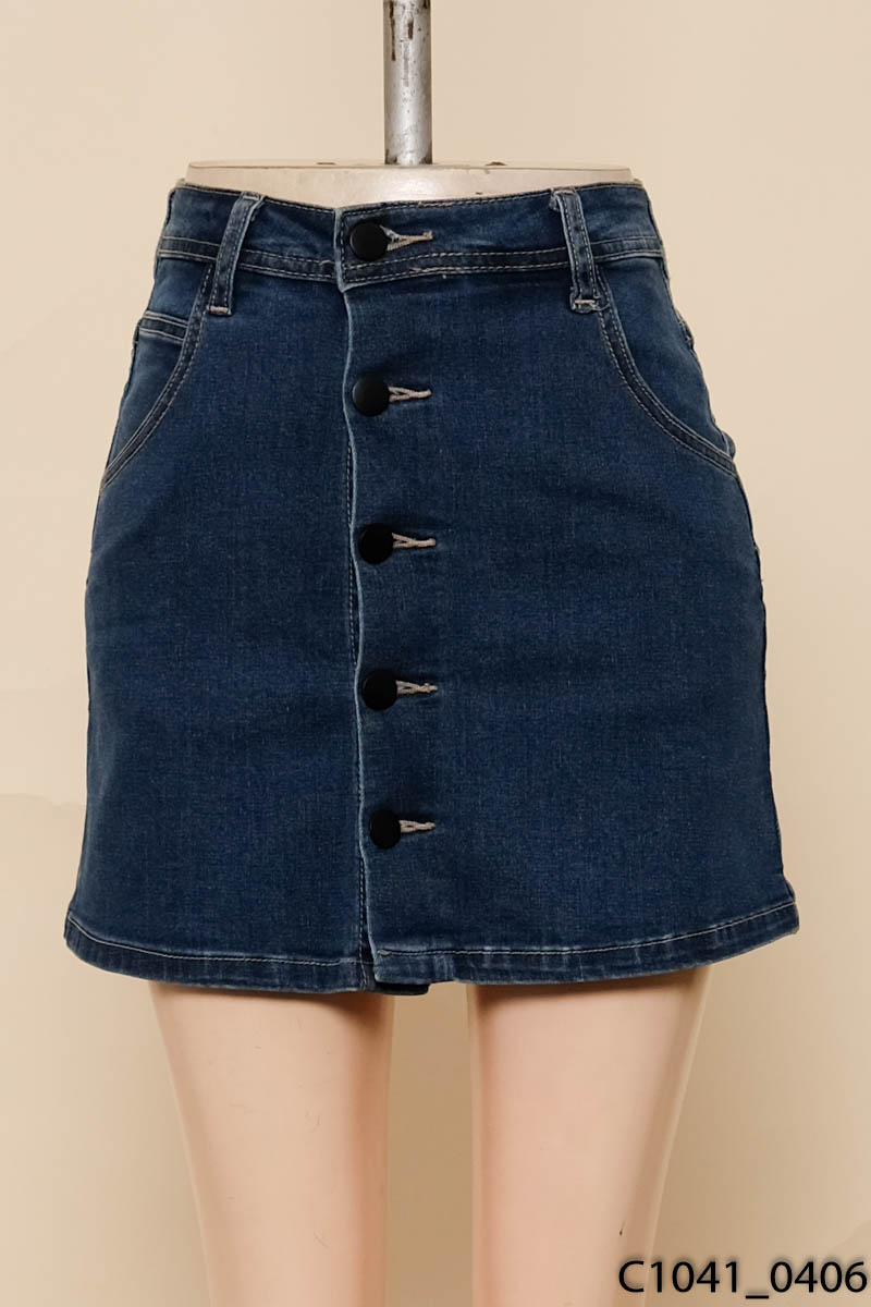 Quần short jean xanh giả váy