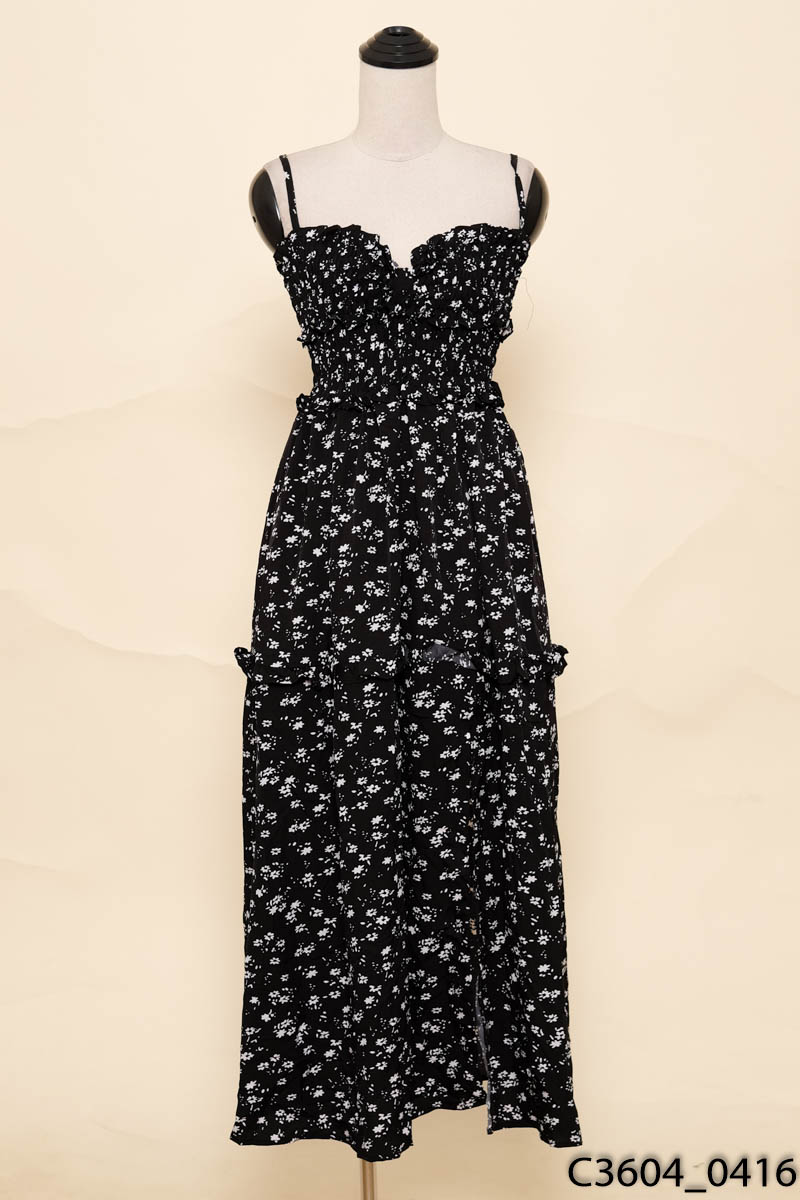 Đầm đen hao nhí trắng