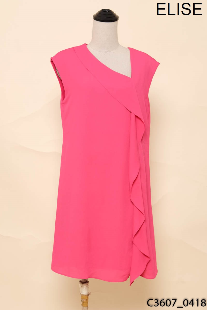 Đầm hồng phối bèo Elise