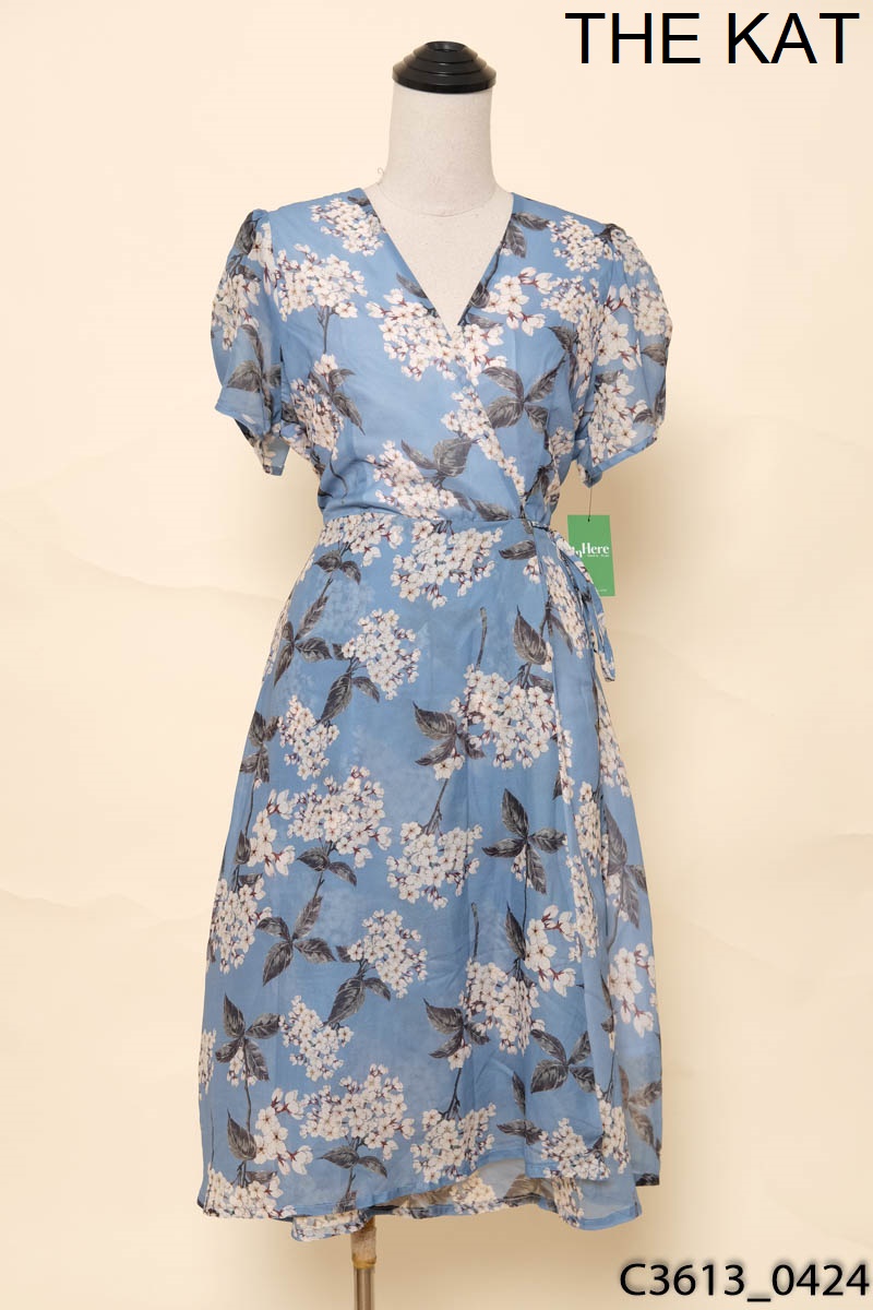 THE KAT - Đầm xanh dương họa tiết hoa