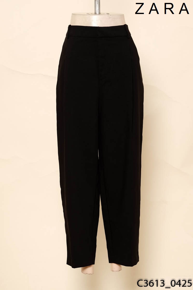 Quần vải đen ống rộng Zara