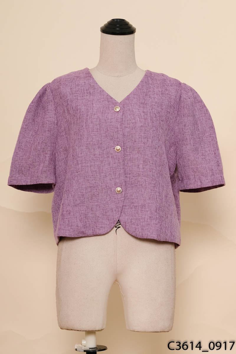 BLUEPOPS - Áo dạ tweed tím