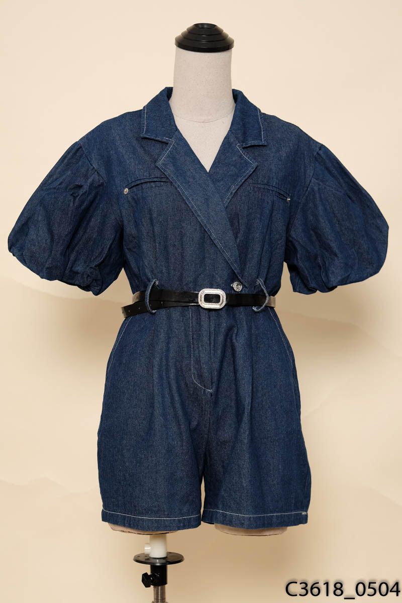 Jumpsuits bò ngắn tay(KHÔNG KÈM ĐAI)