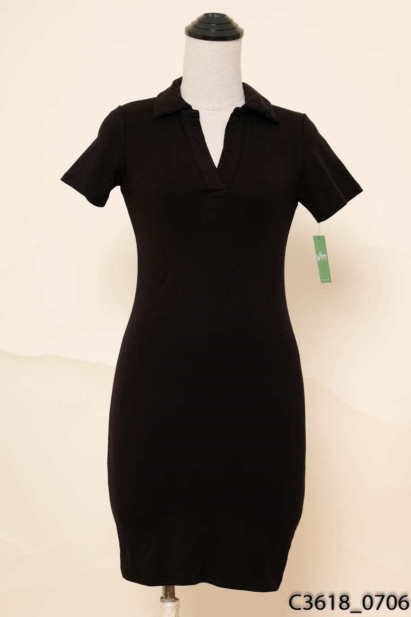 Đầm polo đen New Tags