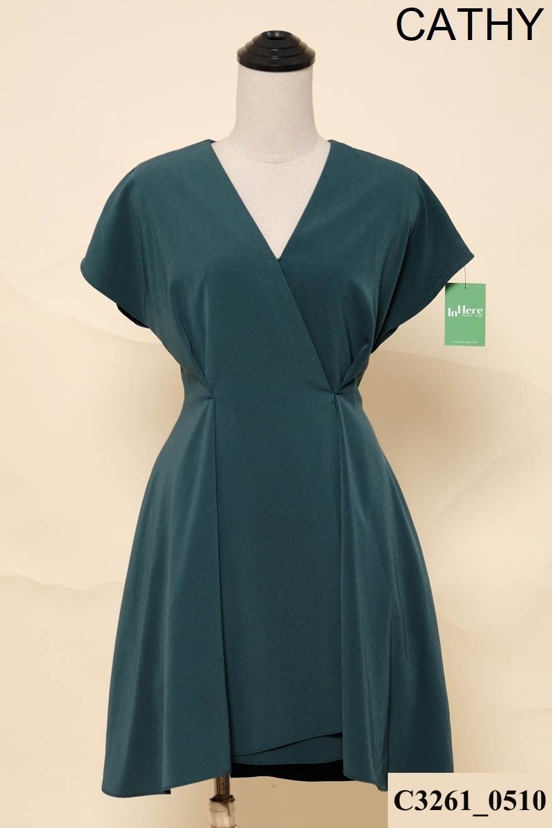 CATHY-Đầm xanh lá đậm