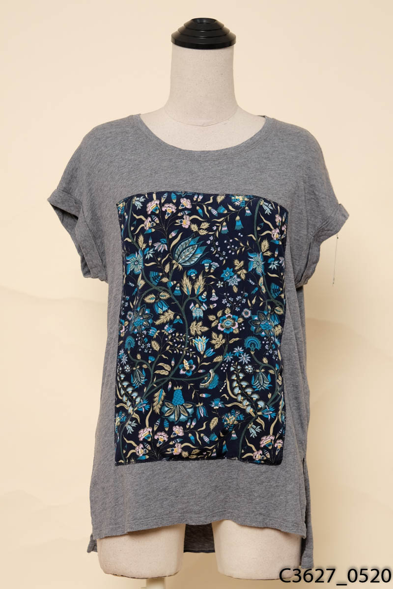 JOE FRESH-Áo thun xám đậm may hình