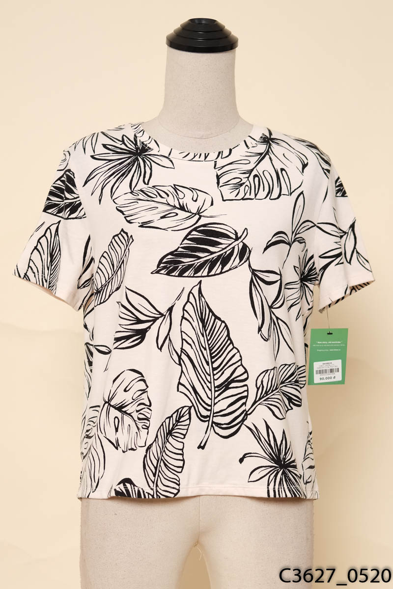 FOREVER 21-Áo thun kem lá đen New Tags