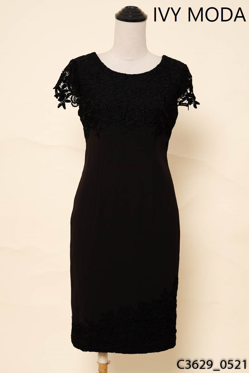 Đầm đen phối ren Ivy Moda