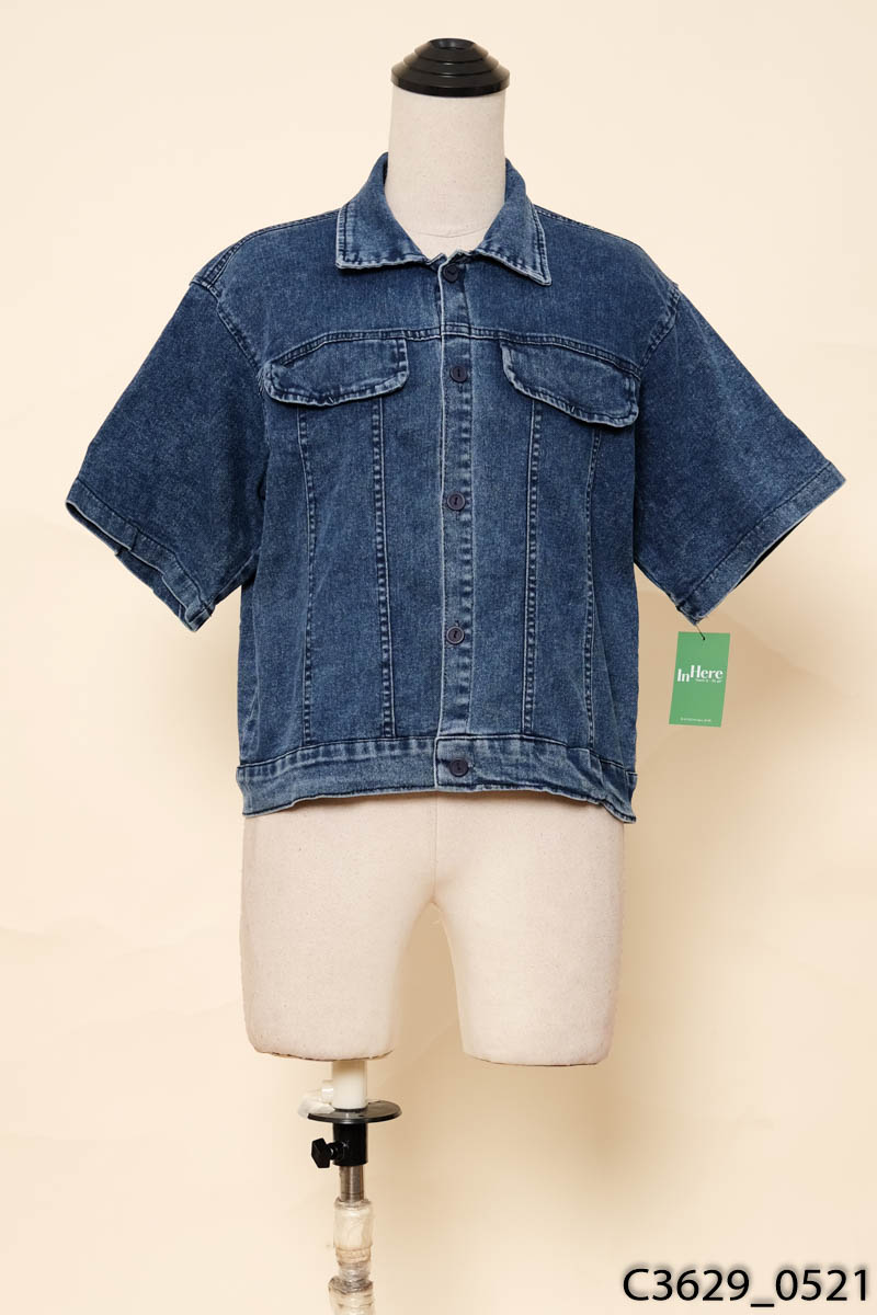 Áo khoác jeans xanh đậm