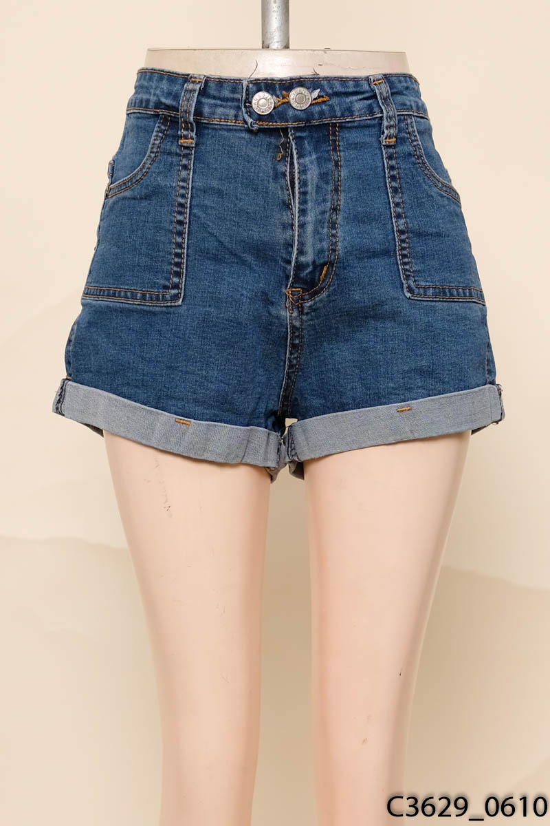 Quần shorts jean xanh