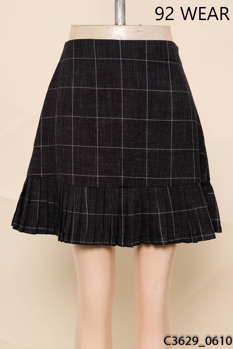 Chân váy xám xanh kẻ 92 Wear