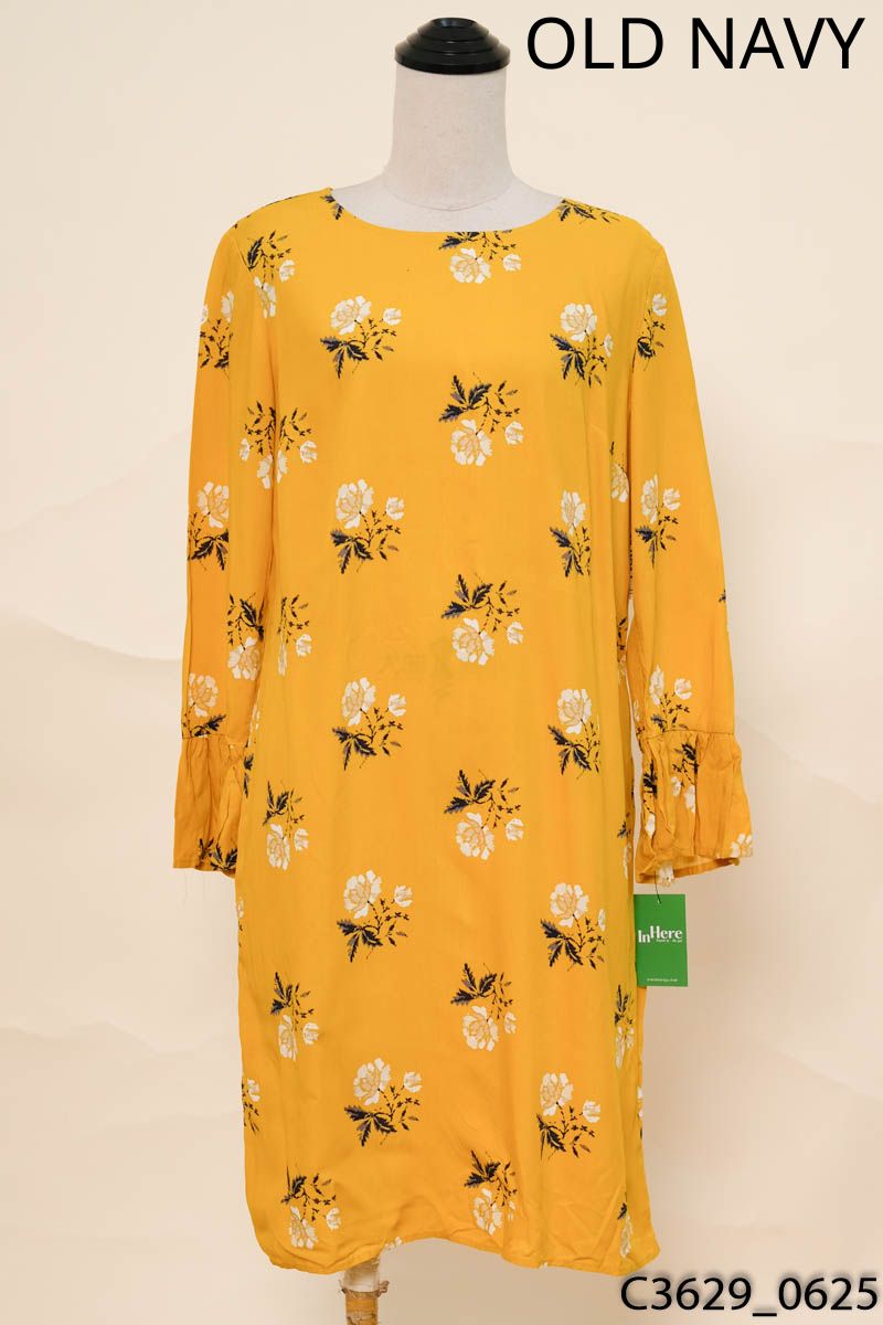 Đầm vàng hoa nhí Old Navy New Tags