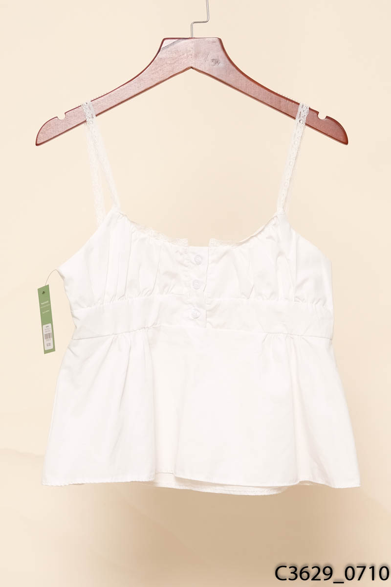 Áo babydoll 2 dây trắng