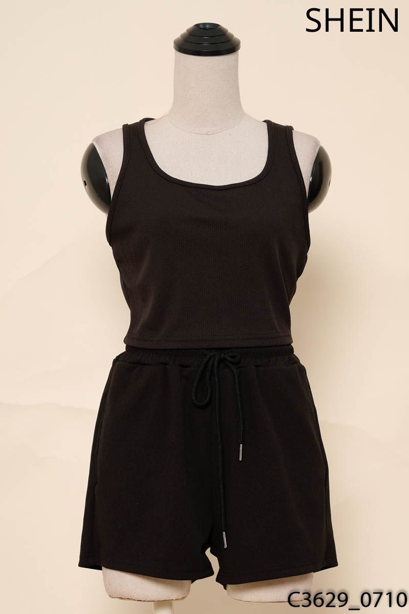 Set áo sát đen + quần shorts shein