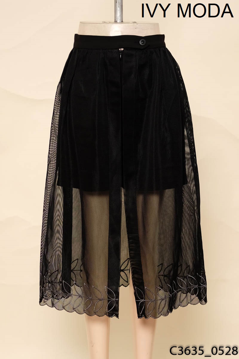 Quần short đen phối lưới IVY MODA