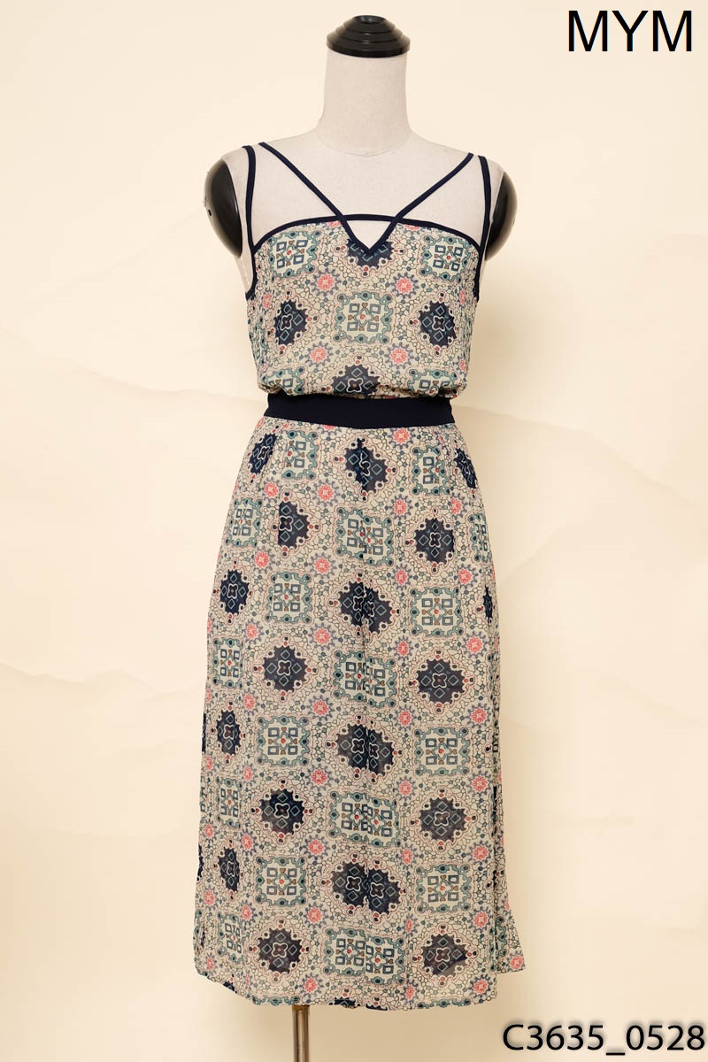 Jumpsuits voan 2 dây họa tiết MYM