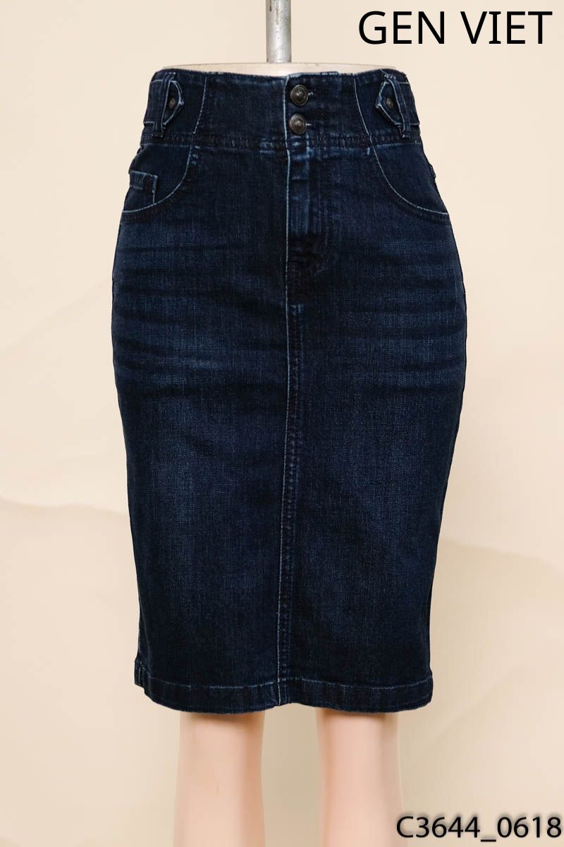 Chân váy jeans xanh gen viet
