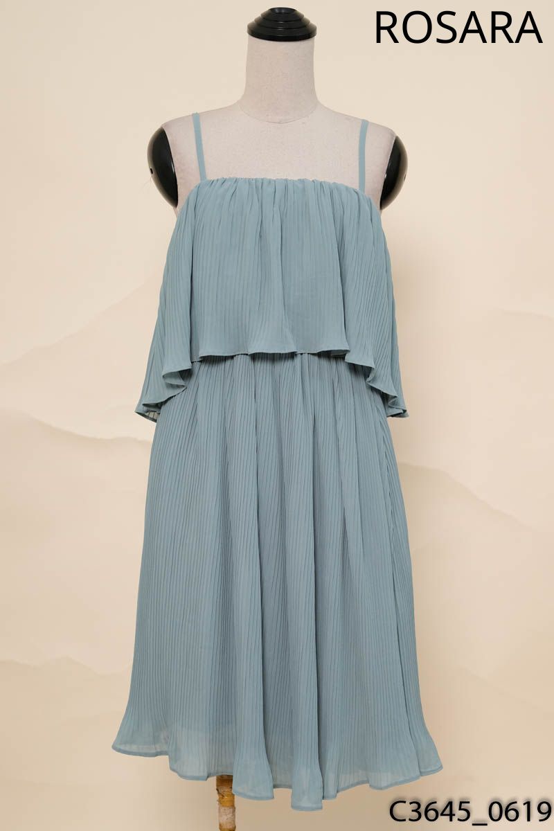 ROSARA- Đầm maxi 2 dây xanh ngọc New Tags