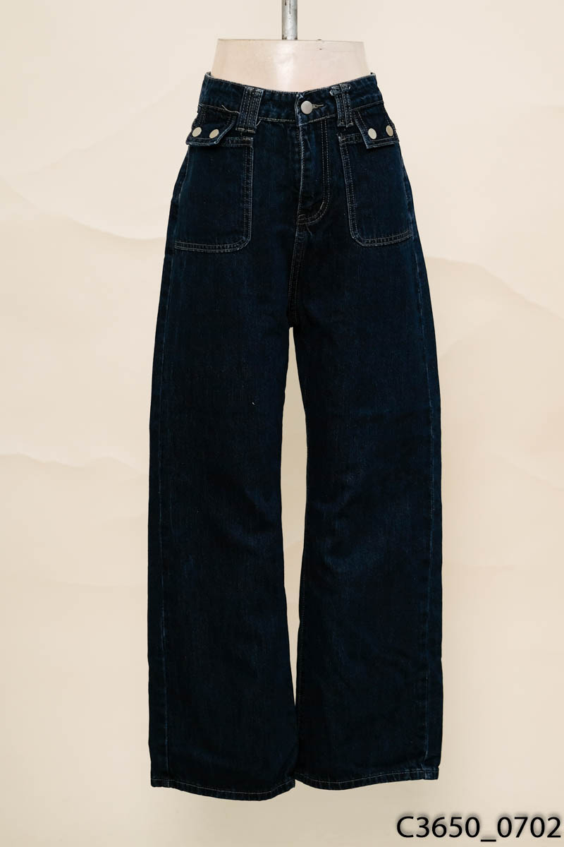 Quần jeans ống rộng xanh