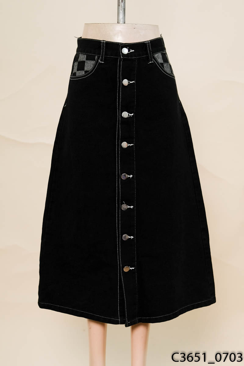 Chân váy jeans đen