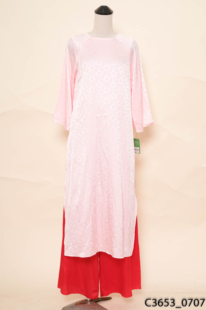 SORA.MAMA - Set áo dài hồng + quần đỏ