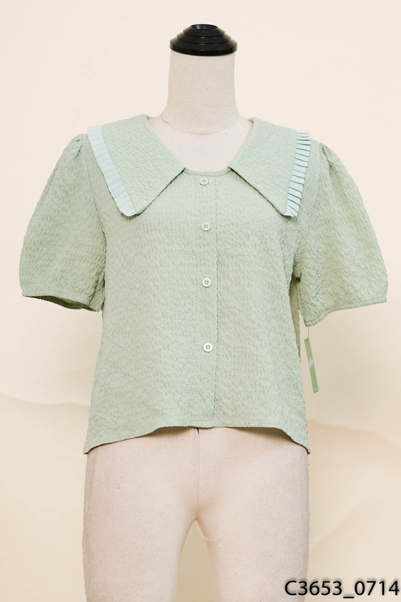 Áo xanh nhún cộc tay