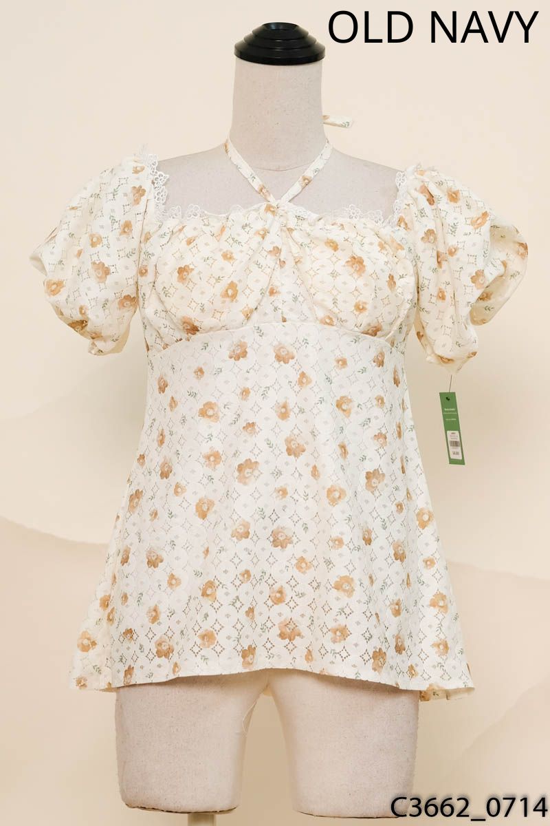 Áo vàng phối ren họa tiết hoa Old Navy