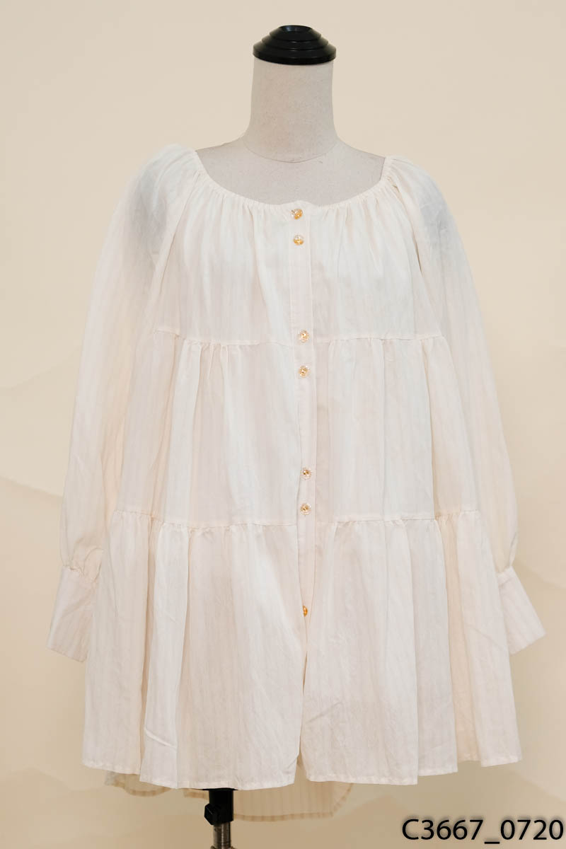 Đầm baybydoll be kẻ kèm nơ New Tags