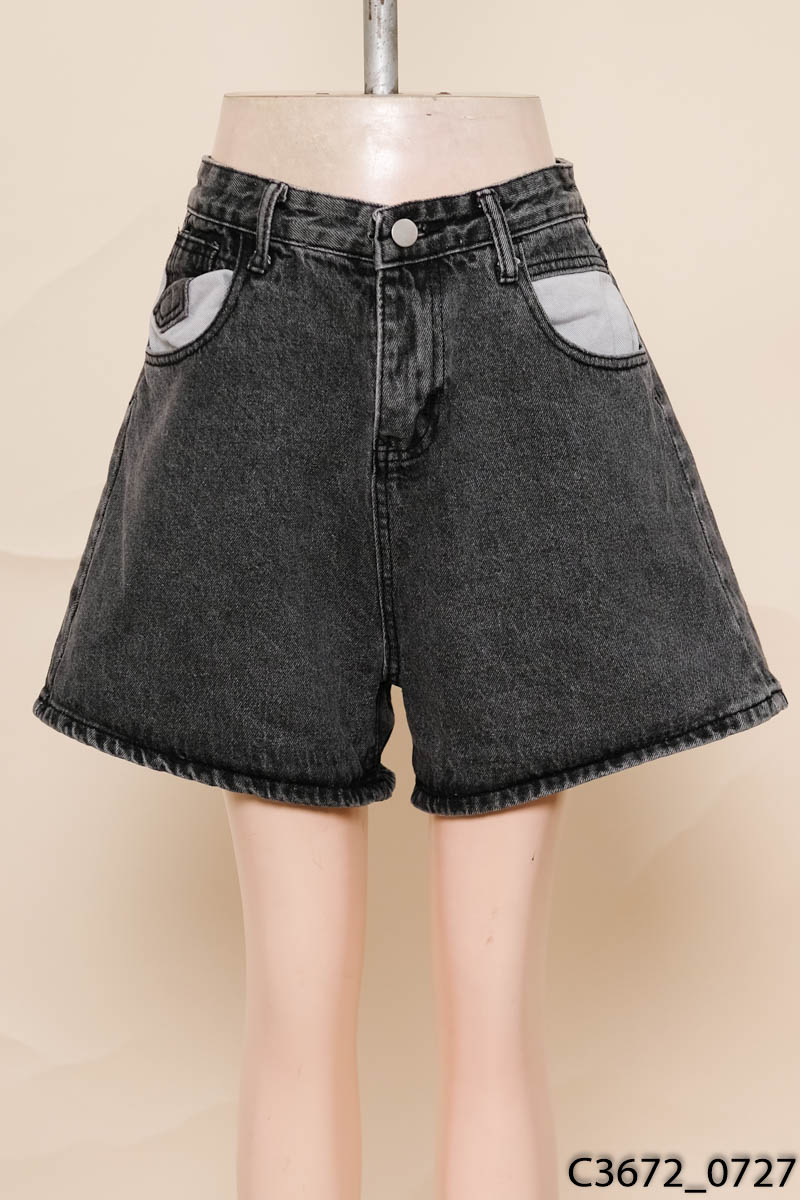 Quần shorts jean xám