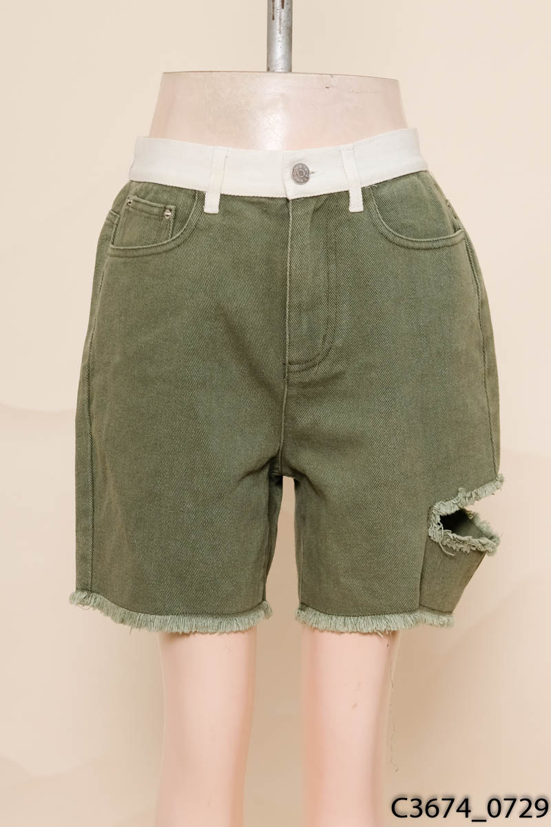 Quần shorts jean xanh