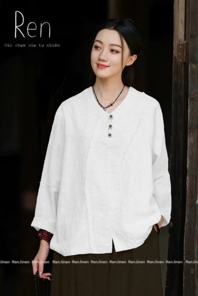 REN - Áo linen kem dài tay New Tags