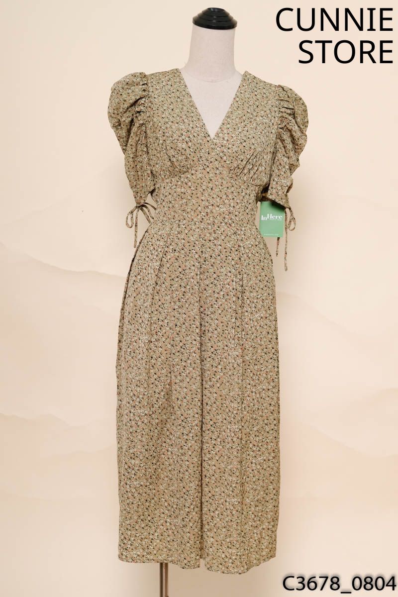 CUNNIE STORE - Đầm xanh họa tiết hoa