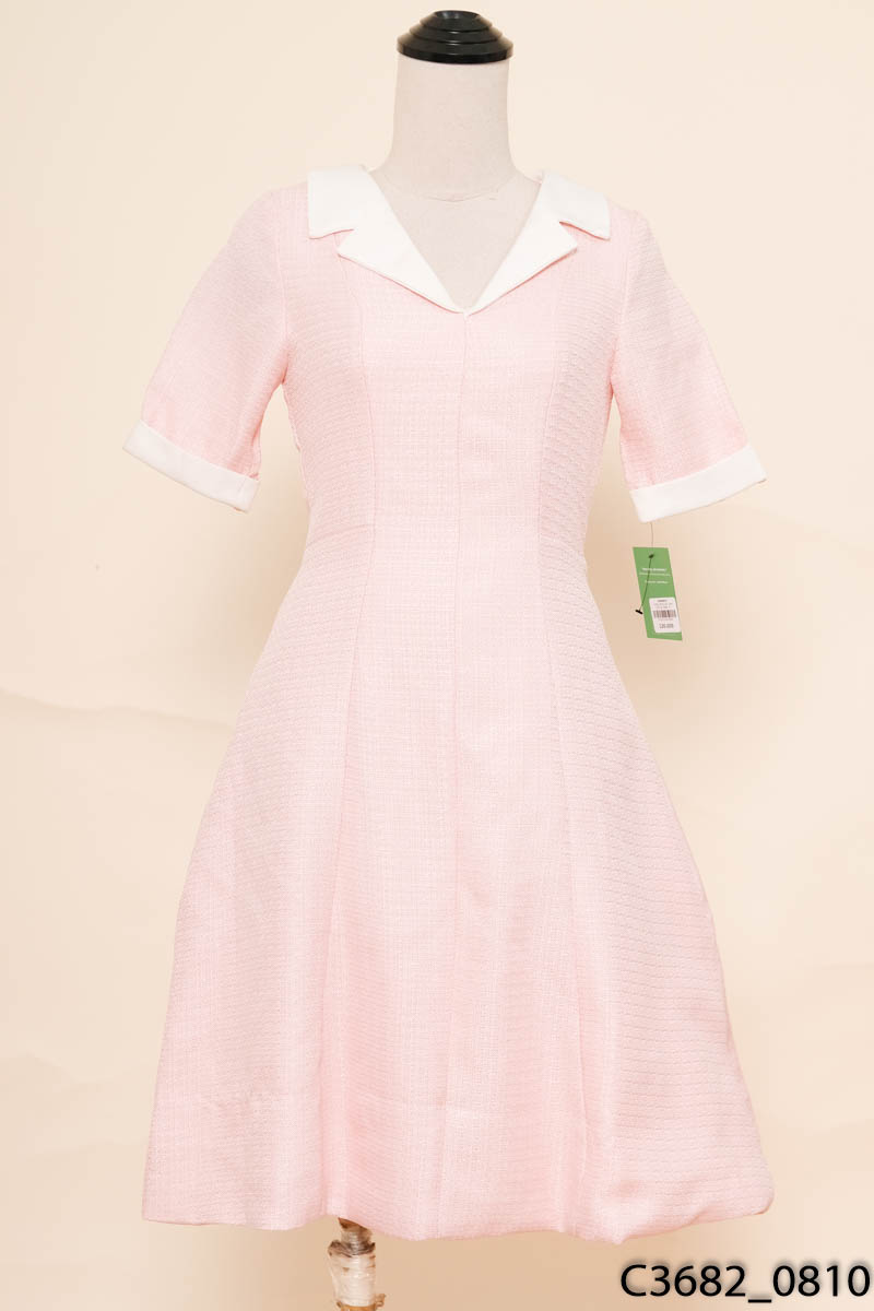 Đầm hồng dạ tweed