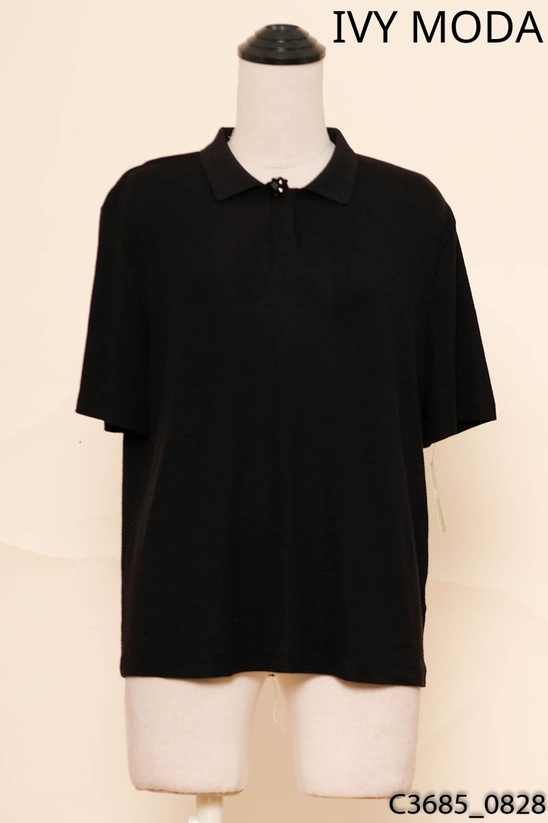 Áo polo đen Ivy Moda