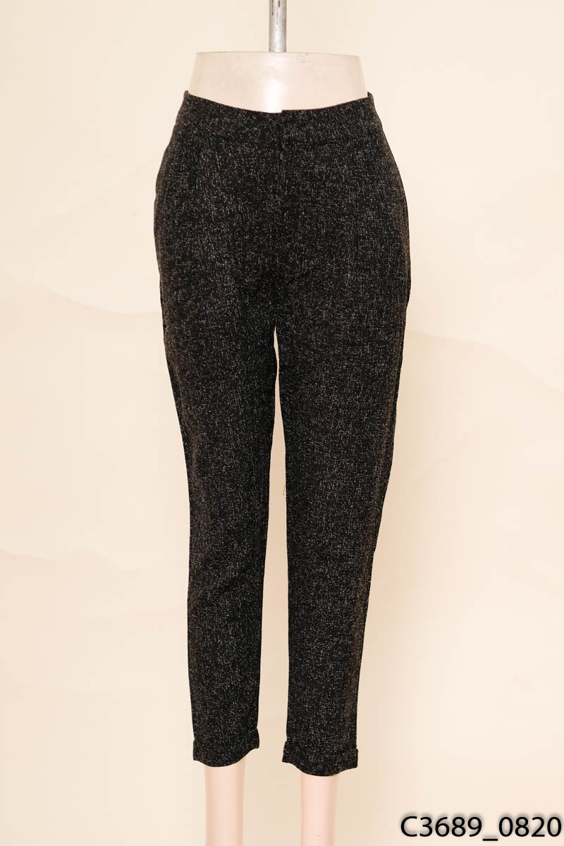 Quần dạ tweed đen baggy New Tags