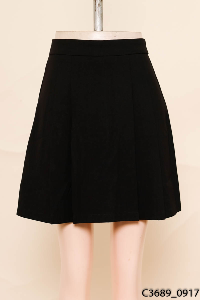 Chân váy đen xếp ly New Tags