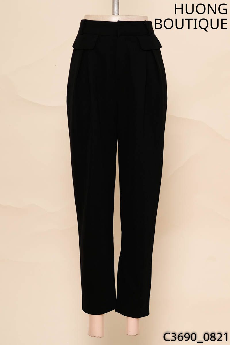 Quần baggy đen xếp ly Huong Boutique