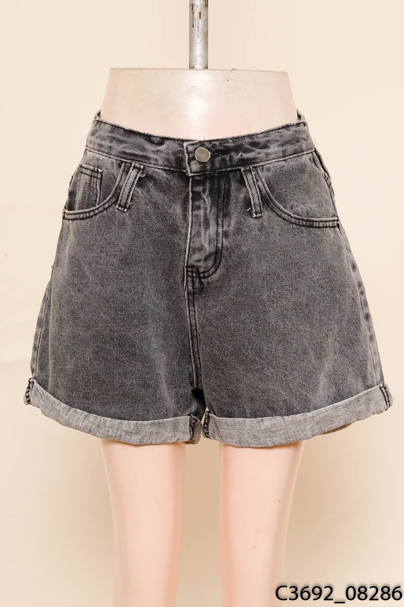Quần shorts jean xám