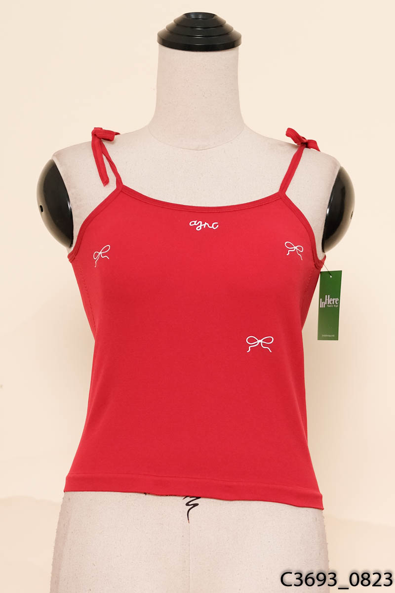 Áo 2 dây chữ trắng