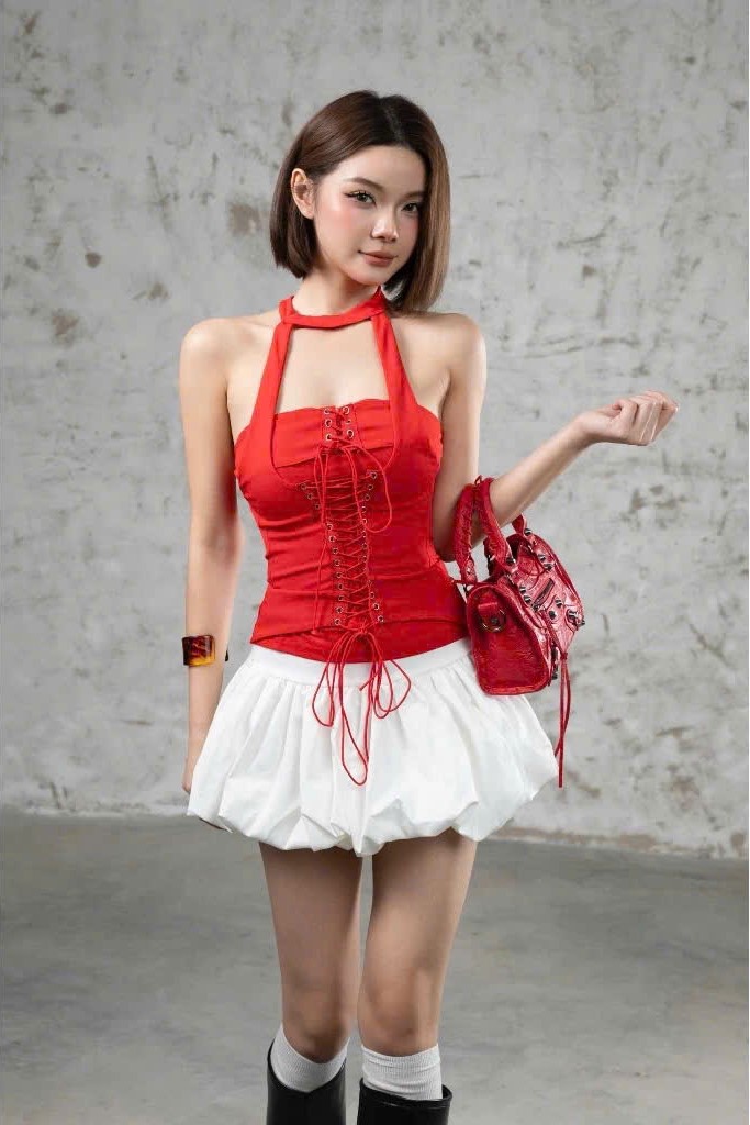 Chân váy bí siêu phồng trắng
