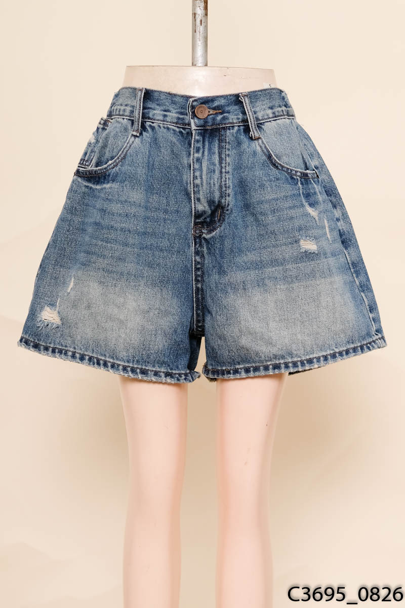 Quần shorts jean xanh