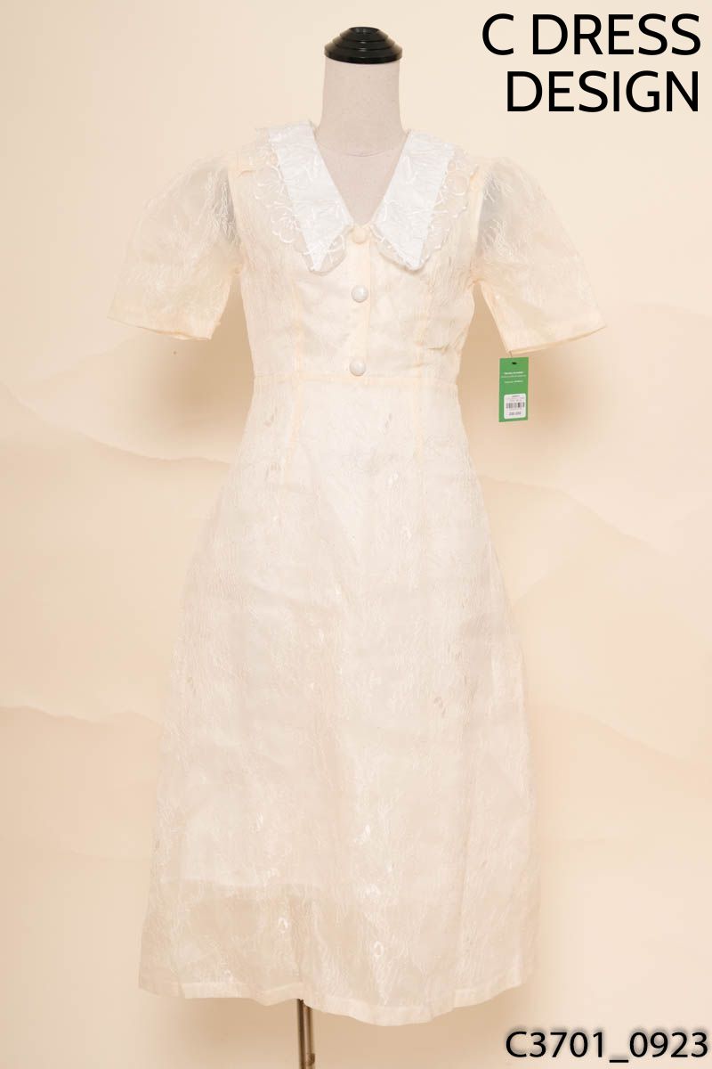 C DRESS DESIGN - Đầm be phối lưới ren