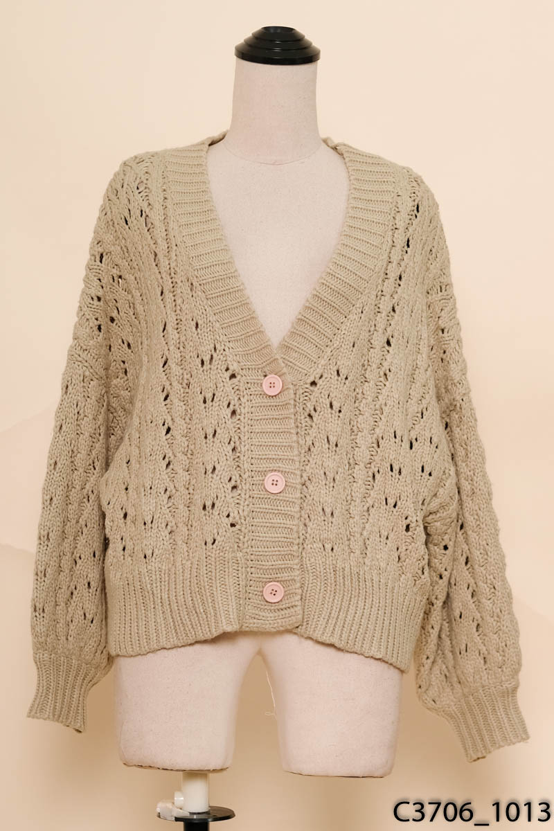 Áo cardigan len xanh