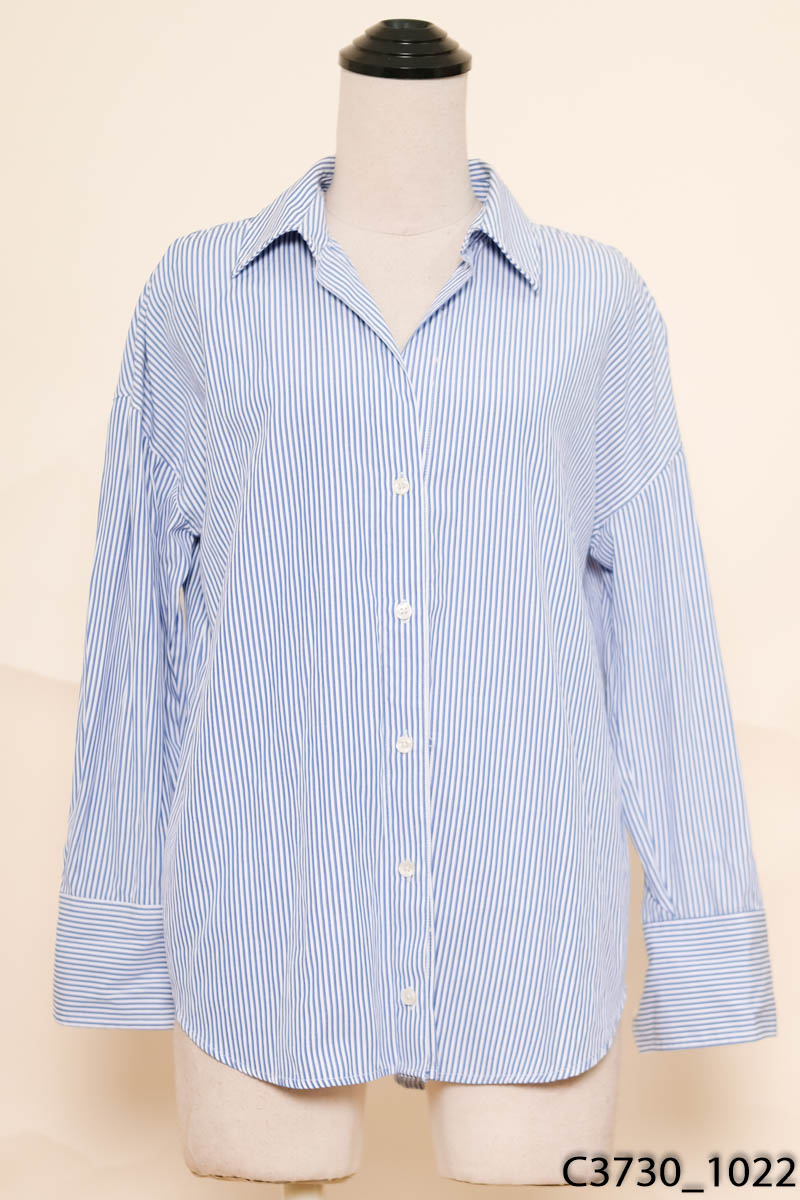 Áo sơ mi xanh kẻ trắng Zara