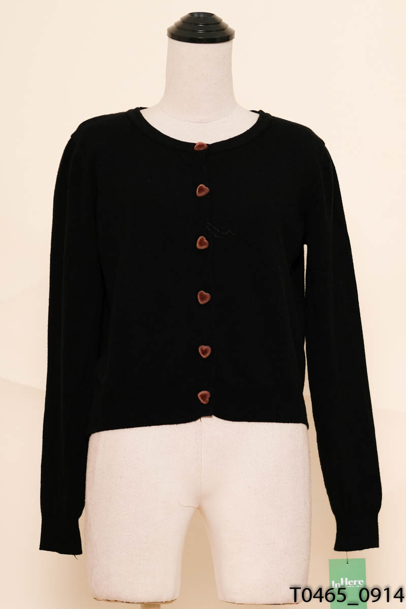 Áo cardigan len đen