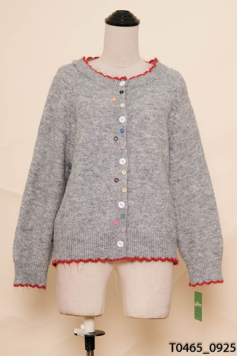 Áo cardigan len xám