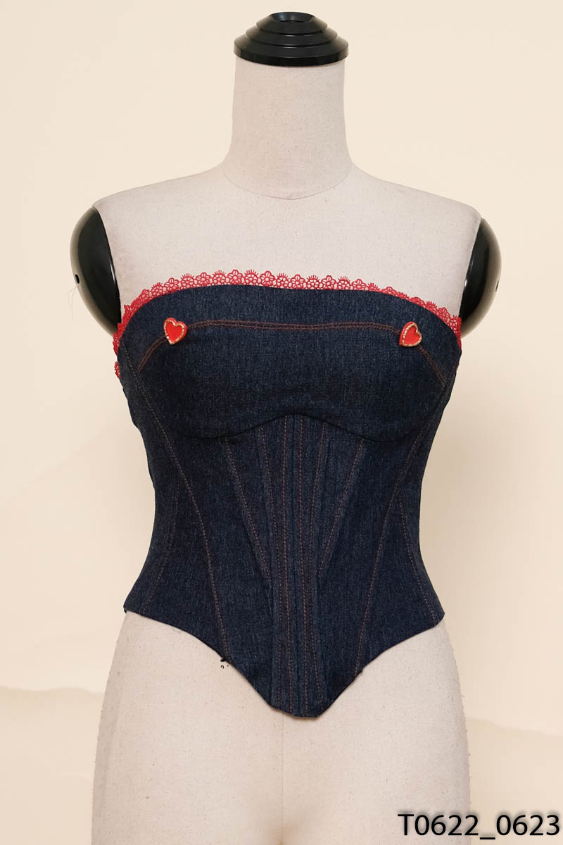 KHAU BY CQ-Áo quây jeans xanh