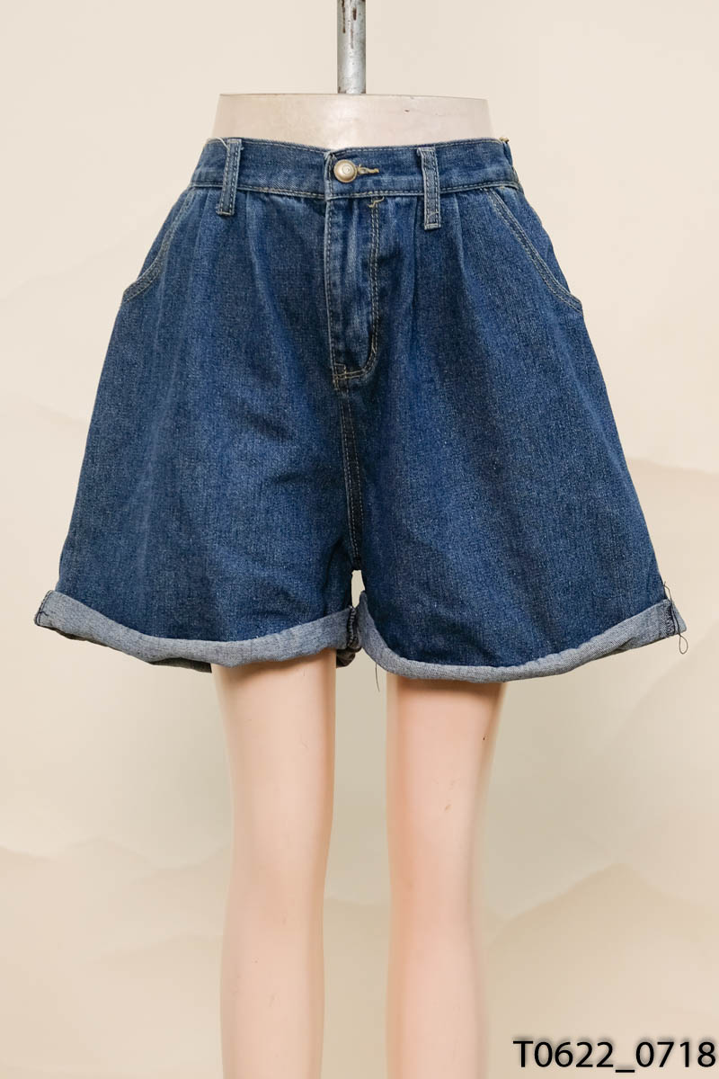 Quần shorts jean xanh