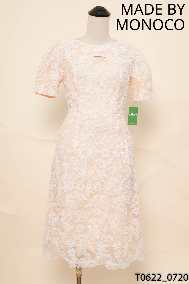 MADE BY MONOCO - Đầm be phối lưới họa tiết