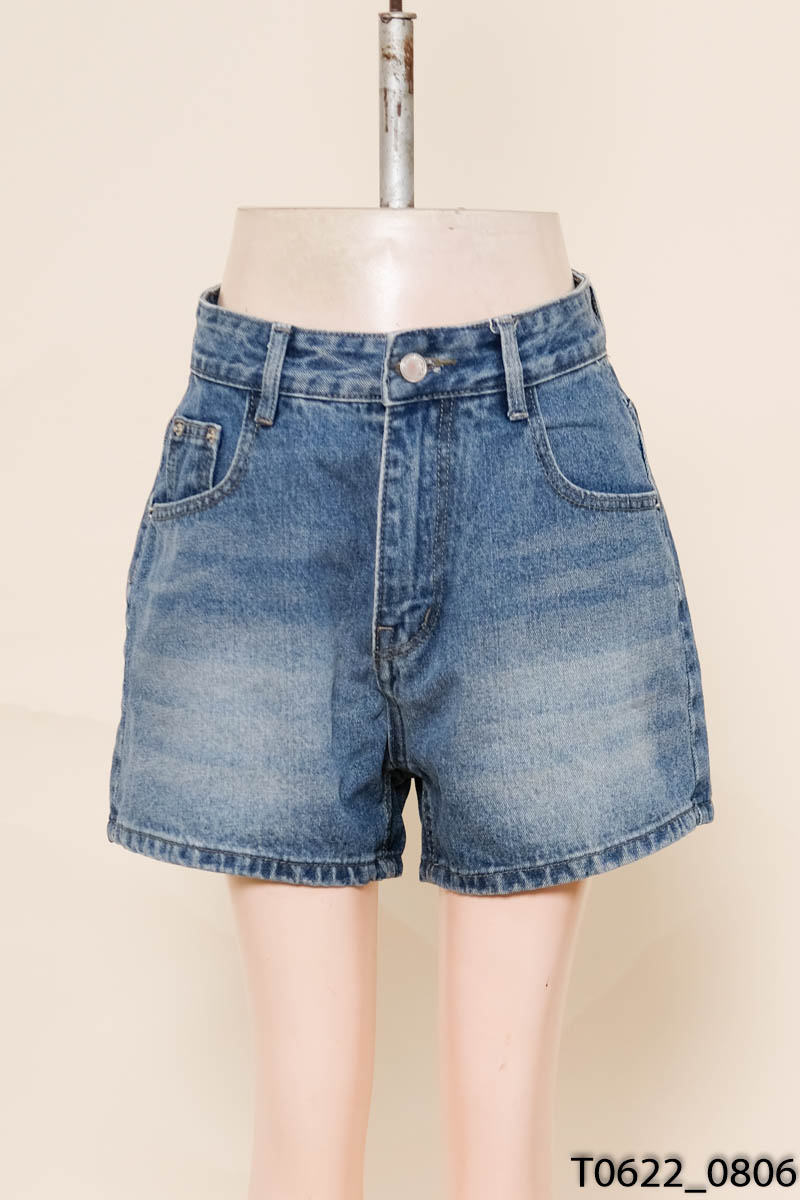 Quần shorts jean xanh
